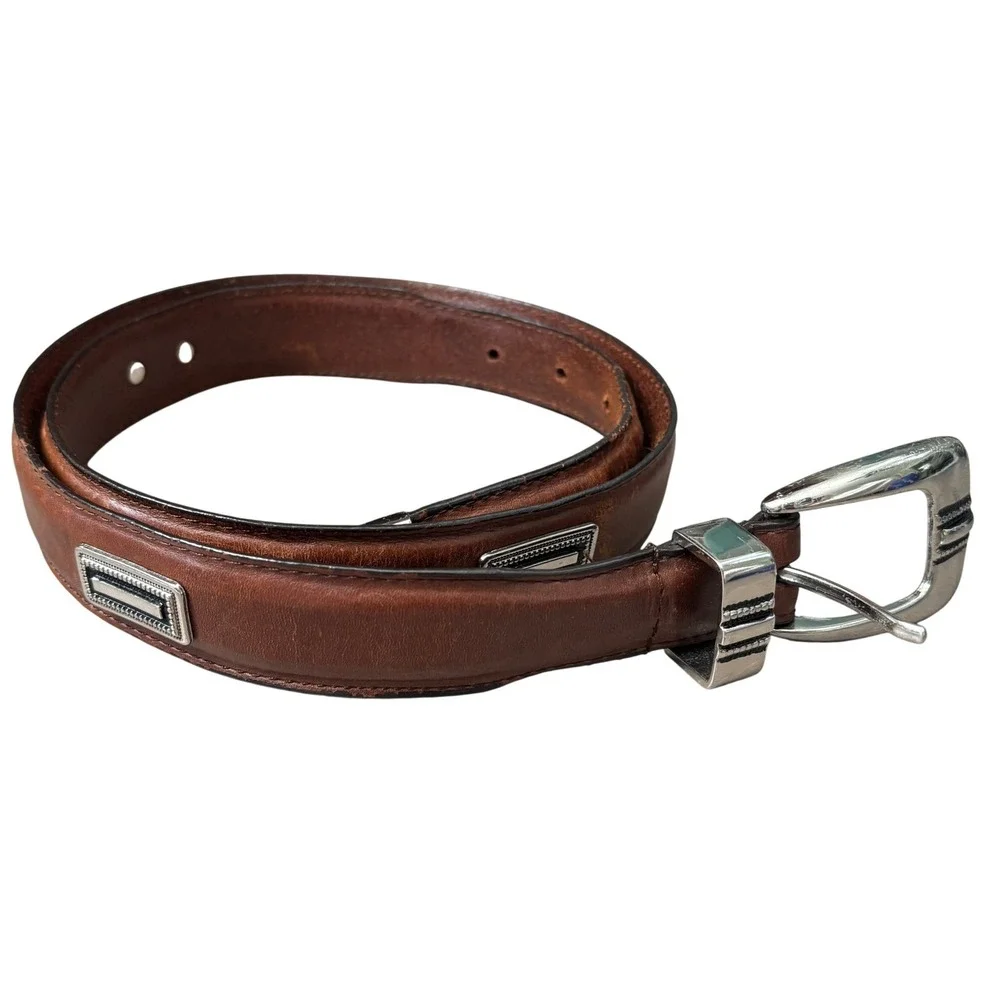 Vintage Top Grain Leather Belt Size 36‎ Brown Western Cowboy